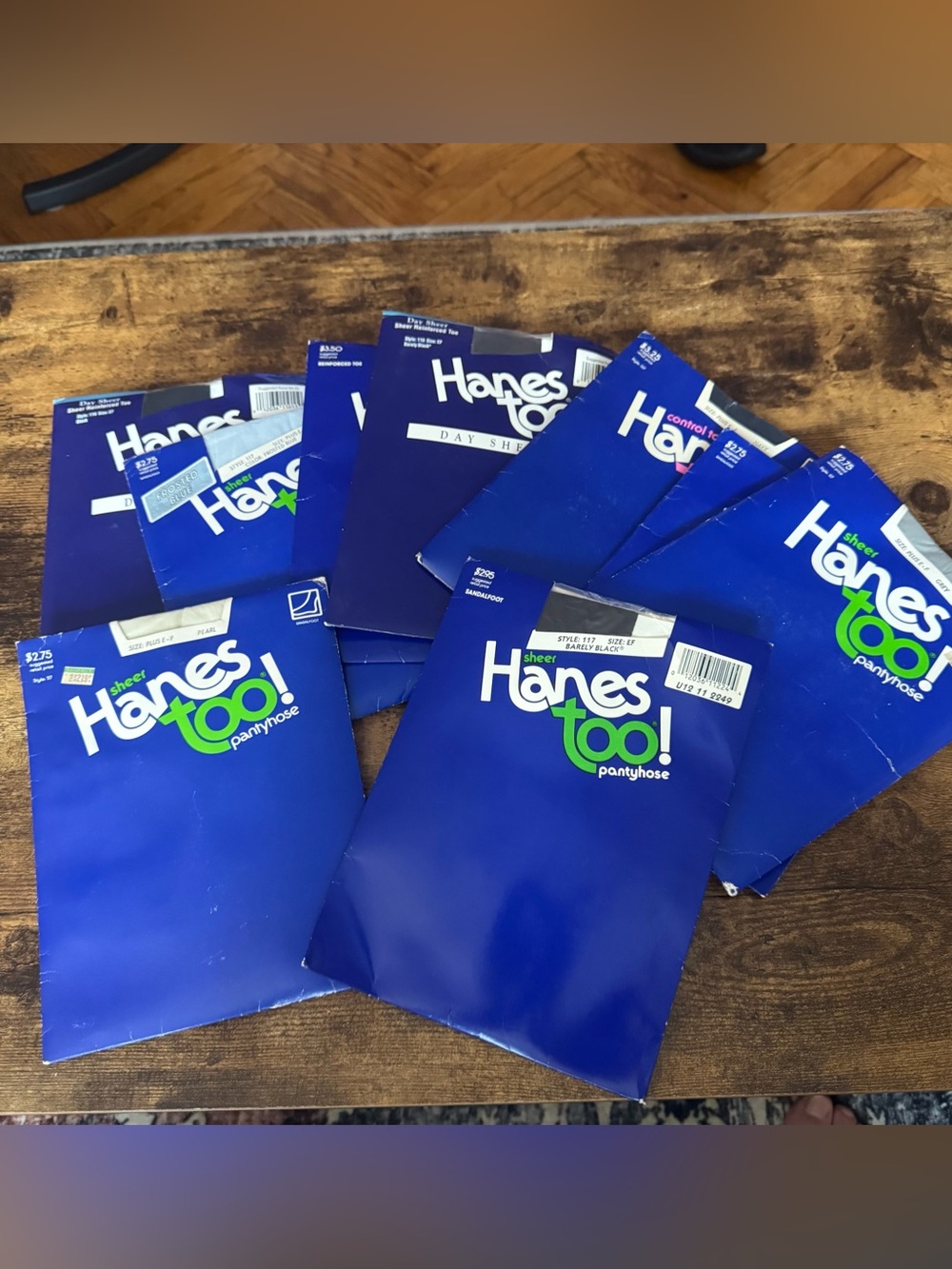 Lot of  9 Hanes Too Ladies Pantyhose Size Plus E-F  Multi Color Reinforced Toe
